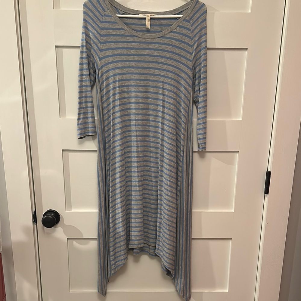 Matilda Jane blue and grey stripe dress